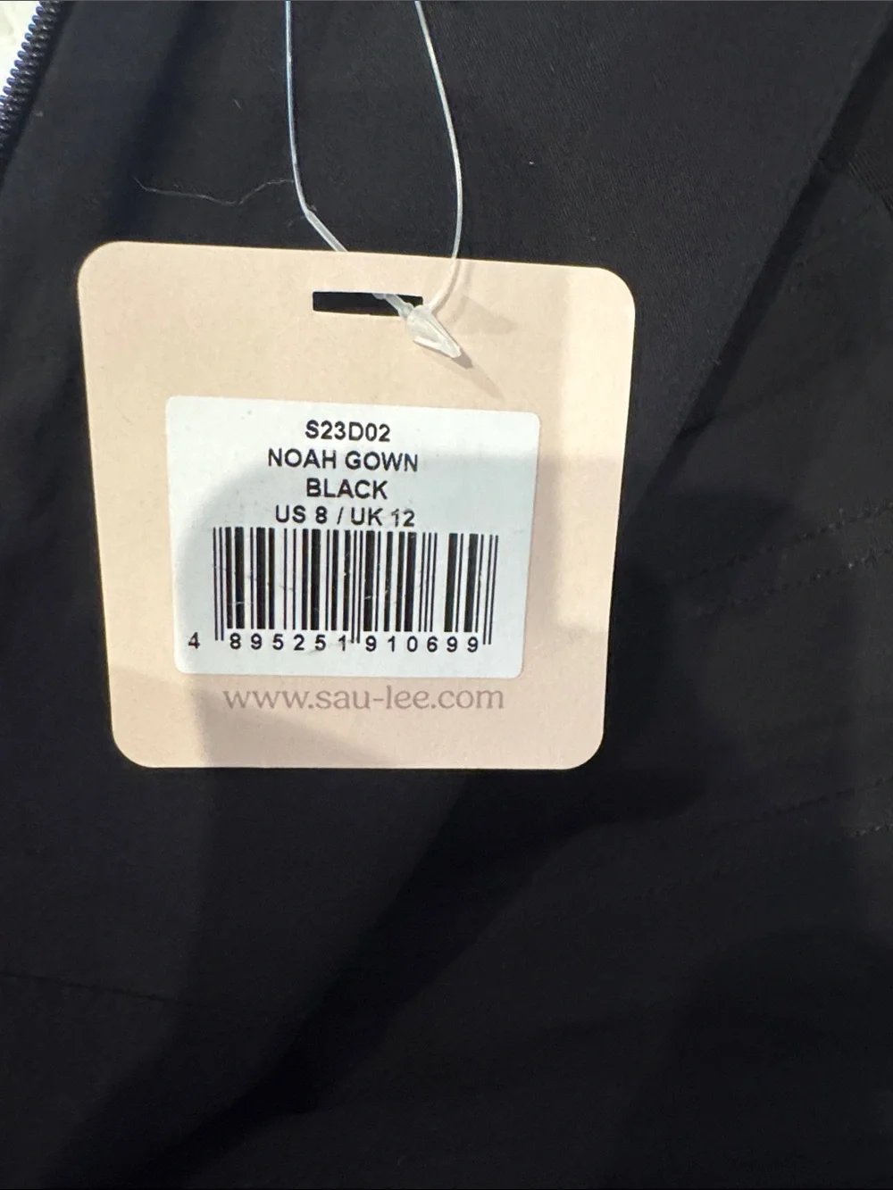 NEW SAU LEE Noah Column Strapless Black Gown Sz 8 - Picture 8 of 9